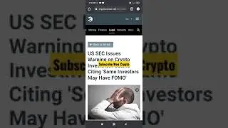 US SEC Issues Warning on Crypto Investment Scams Citing 'Some Investors May Have FOMO #Shorts #BTC