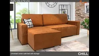 Chill - Corner sofa bed with storage in stain ressistant fabric
