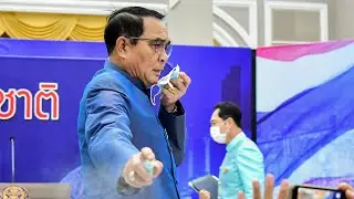 Thai PM sprays media with sanitiser to avoid questions on cabinet reshuffle