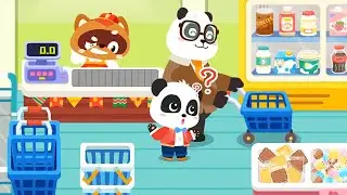 Little Panda's Supermarket - Help Mom And Dad Go Shopping - BabyBus Gameplay Video