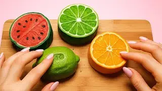 Crushing Realistic Chalk Fruits 🍉🍊 | Ultimate Satisfying Sound & Texture (4K ASMR)