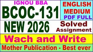 BBA BCOC 131 solved assignment 2026 in English || bcoc 131 solved assignment 2026 || ignou bcoc131