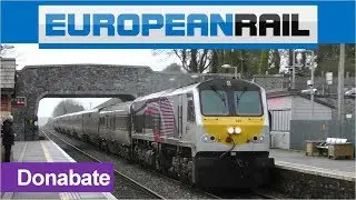 Irish Rail Enterprise 201 loco 228 + De Dietrich 9001 passes Donabate at speed