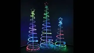 RGB Spiral Christmas Tree with Lights for Indoor Outdoor Christmas Party Home Garden Decoration