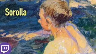 Pintando un cuadro de Sorolla con óleo sobre lienzo.