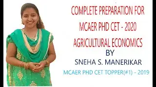 MCAER PhD CET : AGRICULTURE FINANCE (PART 5)