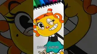 Drawing Ms CHALICE from Cuphead with Posca Markers! #shorts