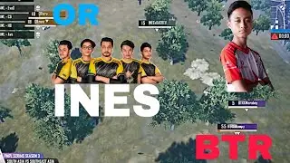 BTR vs INES And Team Orange Rock,FIGHT IN LAST ZONE CIRCLE PUBG MOBILE Pro League