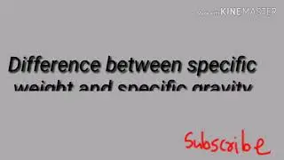 Difference between specific weight and specific gravity