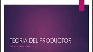 TEORÍA DEL PRODUCTOR