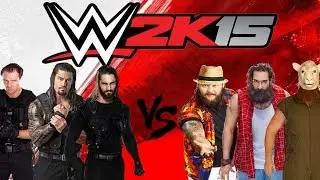 WWE 2K15 OFFICIAL GAMEPLAY ON XBOX 360 (THE SHIELD VS THE WYATT FAMILY)