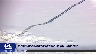 More ice cracks popping up on Lake Erie