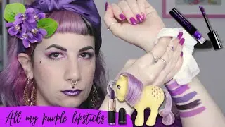 Tutti i miei ROSSETTI VIOLA! 💜 Con test resistenza e mini pony dagli anni '80!
