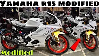 Yamaha R15 V4 Modified | R15 Modification | R15 Accessories | White R15 2024 🔥
