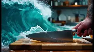 Ai video knife cut to waves 