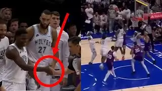 Anthony Edwards shakes refs hand after block and shock clock violation