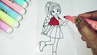 How to draw magical girl drawing with floating pen 💃#girl #cutegirl #magicalgirls #floatingpen