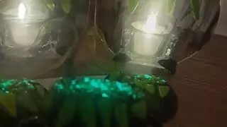 Fused Glass Glow in the dark cauldron 