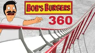 360 VR Bob's Burgers Christmas Winter roller coaster 🔴 XMAS 4K 3D immersive ride video