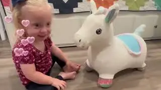 EagleStone Plush Unicorn Bouncy Horse Hopper,Toddler Bouncy Animals Toys for Outdoor&Indoor