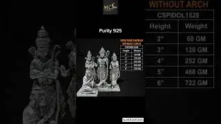 925 Silver God Idol ( Ram ji, Ram Lalla, New Ram Darbar Without Arch & Natrajan)