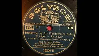 Polydor 15206 B Karl Freund Beethoven op  61 Violinkonzert 1938
