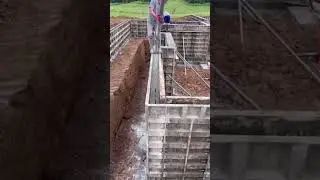casting process on wall foundation #construction #casting #popular #viralshorts #shorts