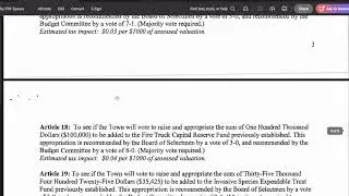Wakefield, NH - Town Budget Review 1-27-2026