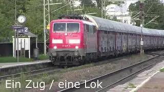 Ein Zug/eine Lok: die DB 111 017 mit Scherenstromabnehmern und A-Zug durch die Oberpfalz 01.09.2023