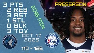 Тристен Ньютон, игрок, все самые яркие моменты против 76ERS 17.10. Предсезонная игра НБА 2025