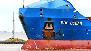 Einlauf Kranschiff BBC OCEAN geared cargo seaship inbound Emden V2FD6 IMO 9569530