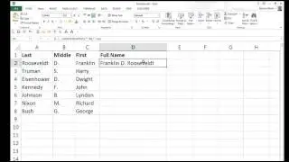 Flash Fill in Excel 2013
