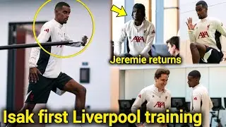Alexander isak first Liverpool training 🔥🔥 Jeremie frimpong returns to full training 💯