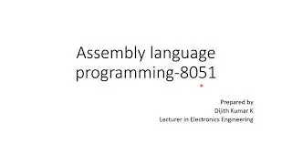 Assembly programming of 8051