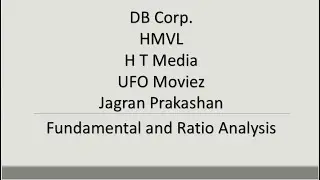 DB Corp | HMVL | UFO Moviez | Jagran prakashan | H T Media | | Share Price & Fundamental Analysis