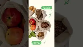 Say Goodbye To Single Use Plastic (Our Set of Reusable Organic Cotton Produce Bags) #short