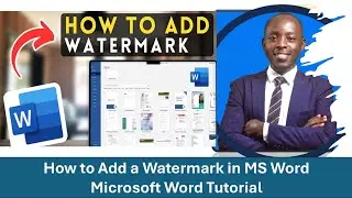 How to Add a Watermark in MS Word Microsoft Word Tutorial