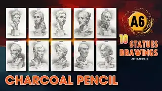 Charcoal Pencil A6.1 [NghiengSong-10m] [10 Statue Drawings Collection]