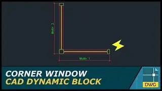 Corner Window: AutoCAD Dynamic Block (Plan View)