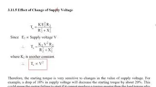 LEC#52.EFFECT OF CHANGE IN SUPPLY VOLTAGE IN INDUCTION MOTOR