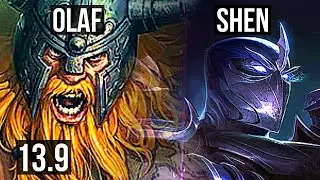 OLAF vs SHEN (TOP) | 6 solo kills, 700+ games | KR Master | 13.9
