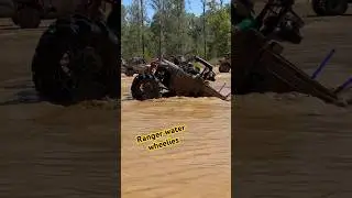 Water wheelies in the Polaris ranger at river run park #offroad #sidebyside #atv #mudding #polaris
