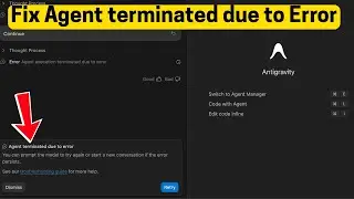 Работа агента Fix завершилась из-за ошибки в Antigravity.