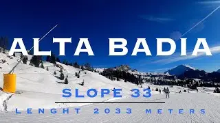 Alta Badia - Slope 33 Forcella Incisia for beginners. Lenght 2033 meters.