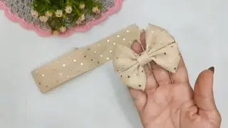 Elegant Cream Golden Bow Hairband Design | Stylish Hair Accessory Tutorial #craftideas #diyhairstyle