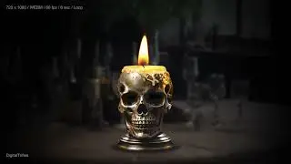Animated Halloween Vtuber asset, skull lantern for spooky stream, horror gothic Twitch overlay