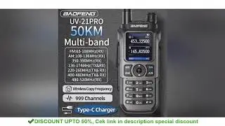 Baofeng UV 21 Pro Wireless Copy Frequency Walkie Talkie Long Range Waterproof Flashlight Type-C C