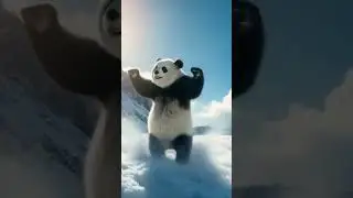 The Panda Is Dancing In The Snow