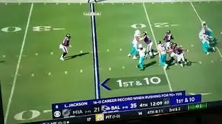 Lamar Jackson 79 Yard TD run vs Dolphins Record Setting Day 4TDs 400yds!!Ravens lose