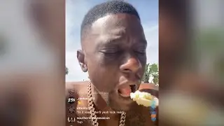 Lil Boosie on live eating crazy and wild!!